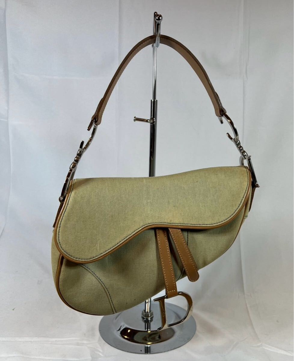 1円 ChristianDior クリスチャンディオール トロッター キャンバス×レザー ワンショルダーバッグ 肩掛け レディース ネイビー系 AW0707 Christian Dior ゴールド クリップ式イヤリング ヴィンテージ 1円 □極