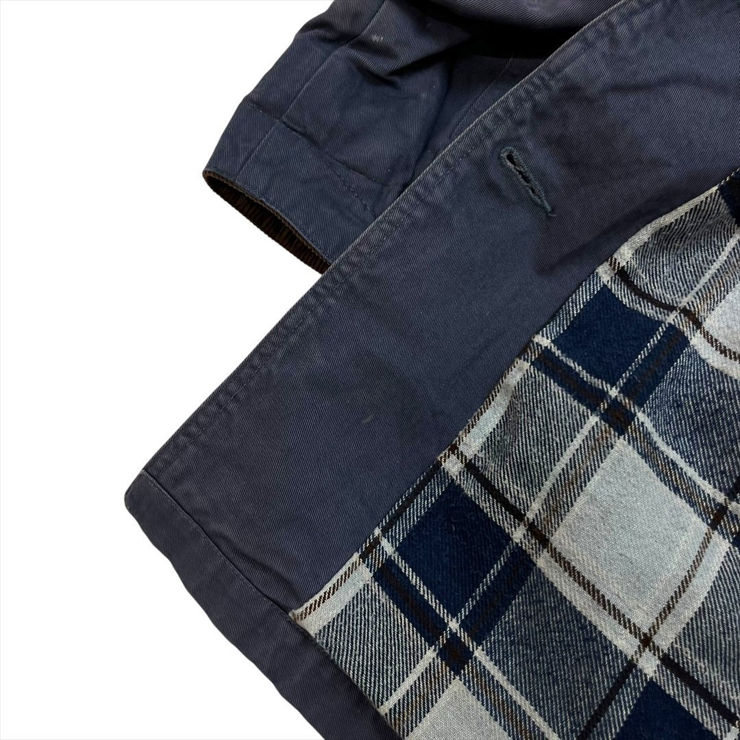 90s Vintage ST.JOHN'S BAY ハンティング ジャケット ネイビー 古着 レディース M 襟 コーデュロイ 裏地 チェック柄 ヴィンテージ_画像5