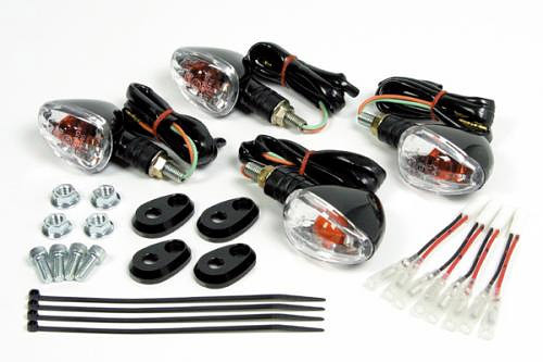 スペシャルパーツ武川 SP武川 KSR110/D-TRACKER125/Ninja250R/KLX125用 ストリームラインウインカーセット ブラック 05-08-0282_画像1