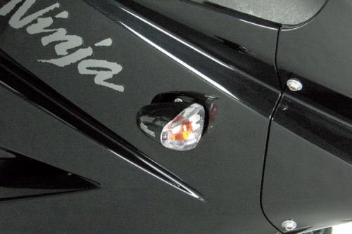 スペシャルパーツ武川 SP武川 KSR110/D-TRACKER125/Ninja250R/KLX125用 ストリームラインウインカーセット ブラック 05-08-0282_画像4