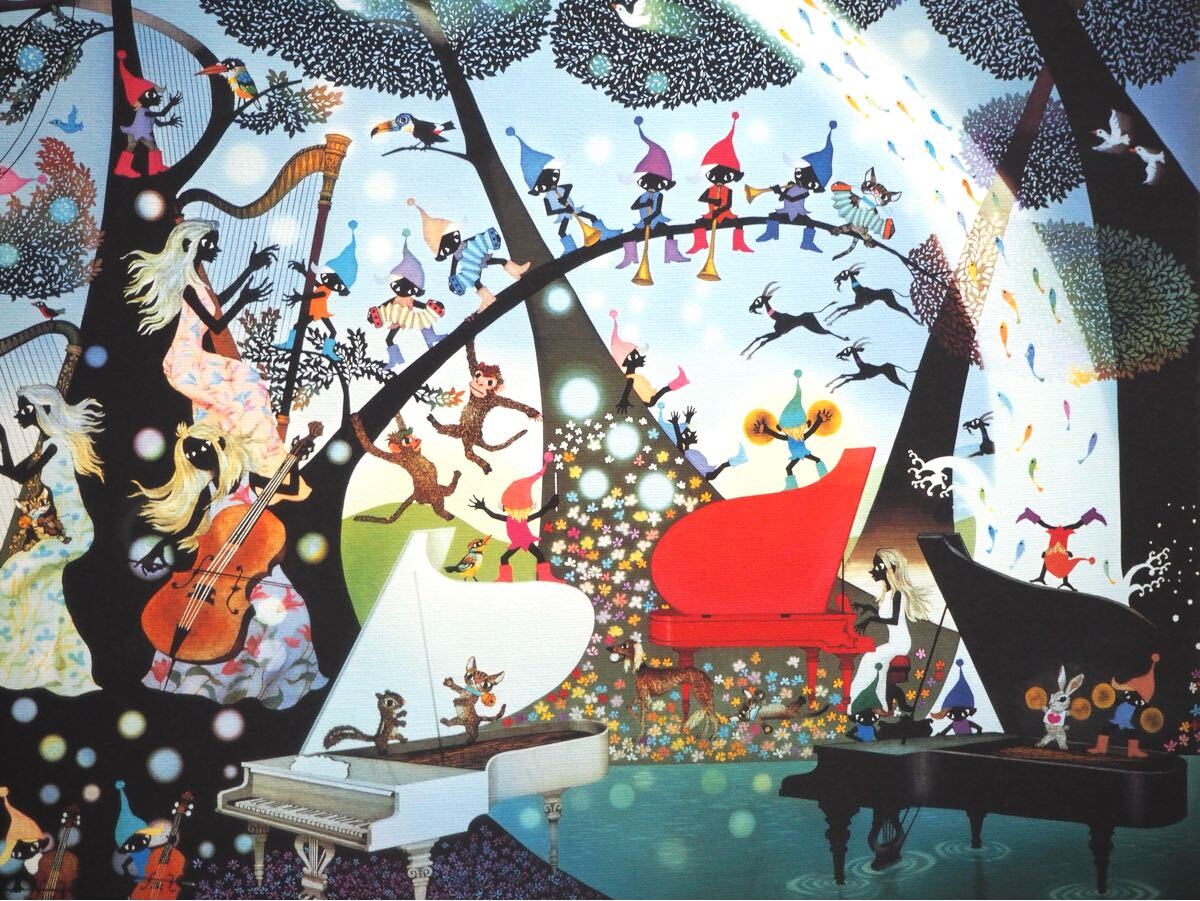 真作□藤城清治 版画 こびとの楽園 直筆サイン 300部限定□絵画 真作□藤城清治 版画 こびとの楽園 直筆サイン 300部限定□絵画