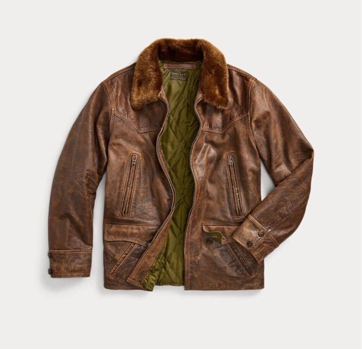 24aw RRL シアリングカラーレザーカーコート 牛革 ジャケット 24aw RRL シアリングカラーレザーカーコート 牛革 ジャケット