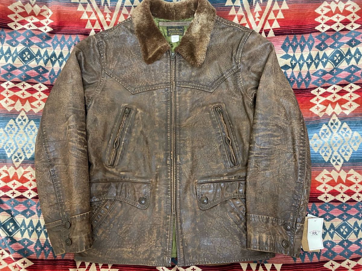 24aw RRL シアリングカラーレザーカーコート 牛革 ジャケット 24aw RRL シアリングカラーレザーカーコート 牛革 ジャケット