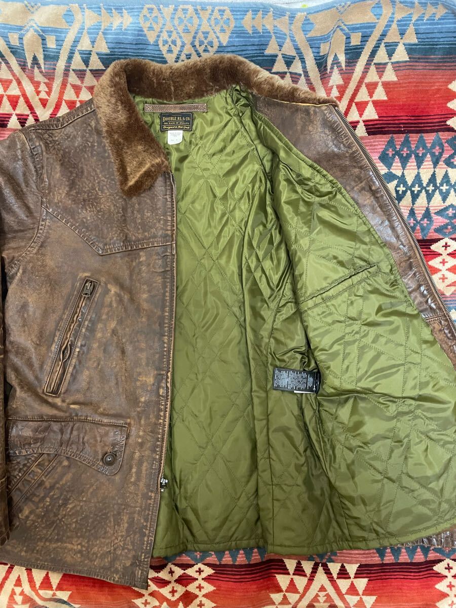 24aw RRL シアリングカラーレザーカーコート 牛革 ジャケット 24aw RRL シアリングカラーレザーカーコート 牛革 ジャケット