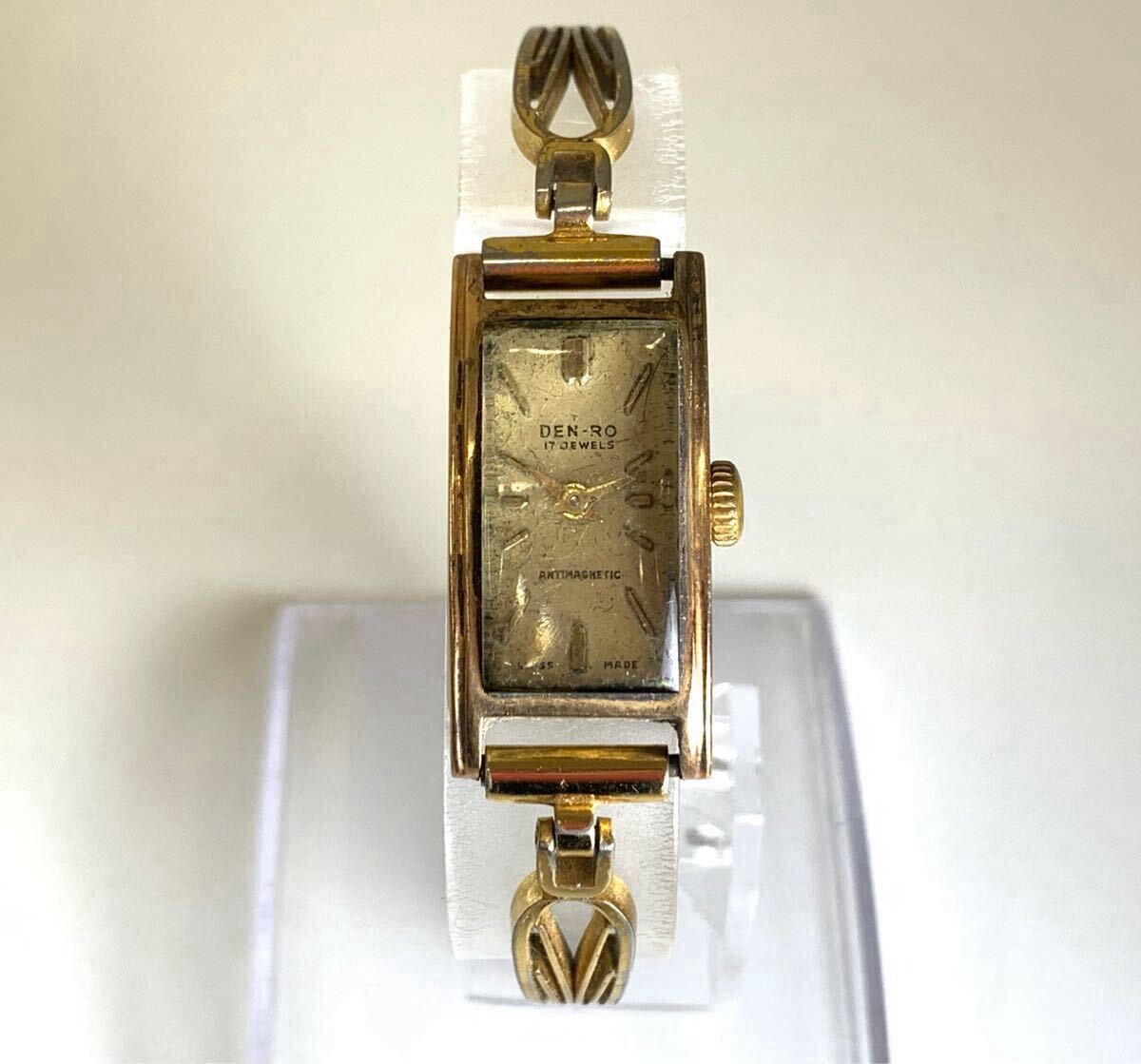 稼働品】DEN-RO デンロ 18K 0.750 金時計 GOLD 16.7g レディース 稼働品】DEN-RO デンロ 18K 0.750 金時計 GOLD 16.7g レディース