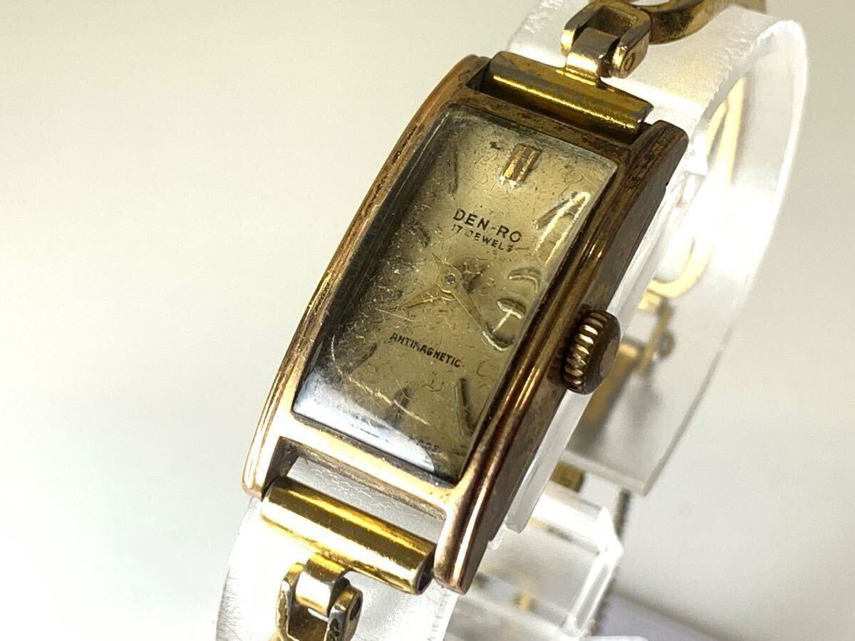 稼働品】DEN-RO デンロ 18K 0.750 金時計 GOLD 16.7g レディース 稼働品】DEN-RO デンロ 18K 0.750 金時計 GOLD 16.7g レディース