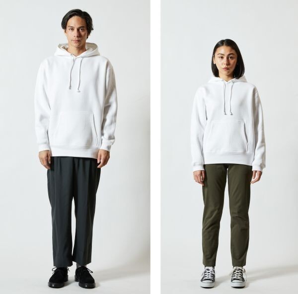 パーカー XL レッド 裏起毛 10オンス 無地 プルオーバー パーカ T/C フーディー 着画あり 定番 シンプル 保温 綿100 A648 LL 2L 赤 561801_画像4