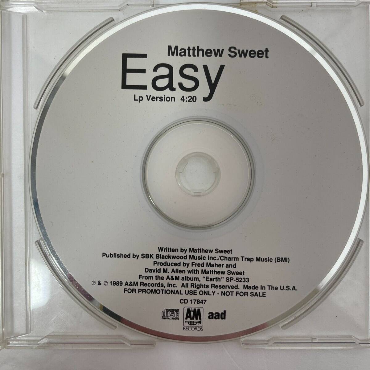 Matthew Sweet Easy 1989 CD, Single, Promo A&M Records CD Matthew Sweet Easy 1989 CD, Single, Promo A&M Records CD