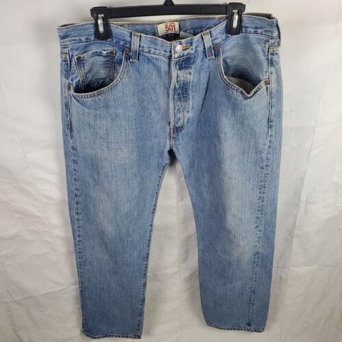 Levi's Jeans Men's 38x32 Blue 501 Original Straight Denim Levi's Jeans Men's 38x32 Blue 501 Original Straight Denim