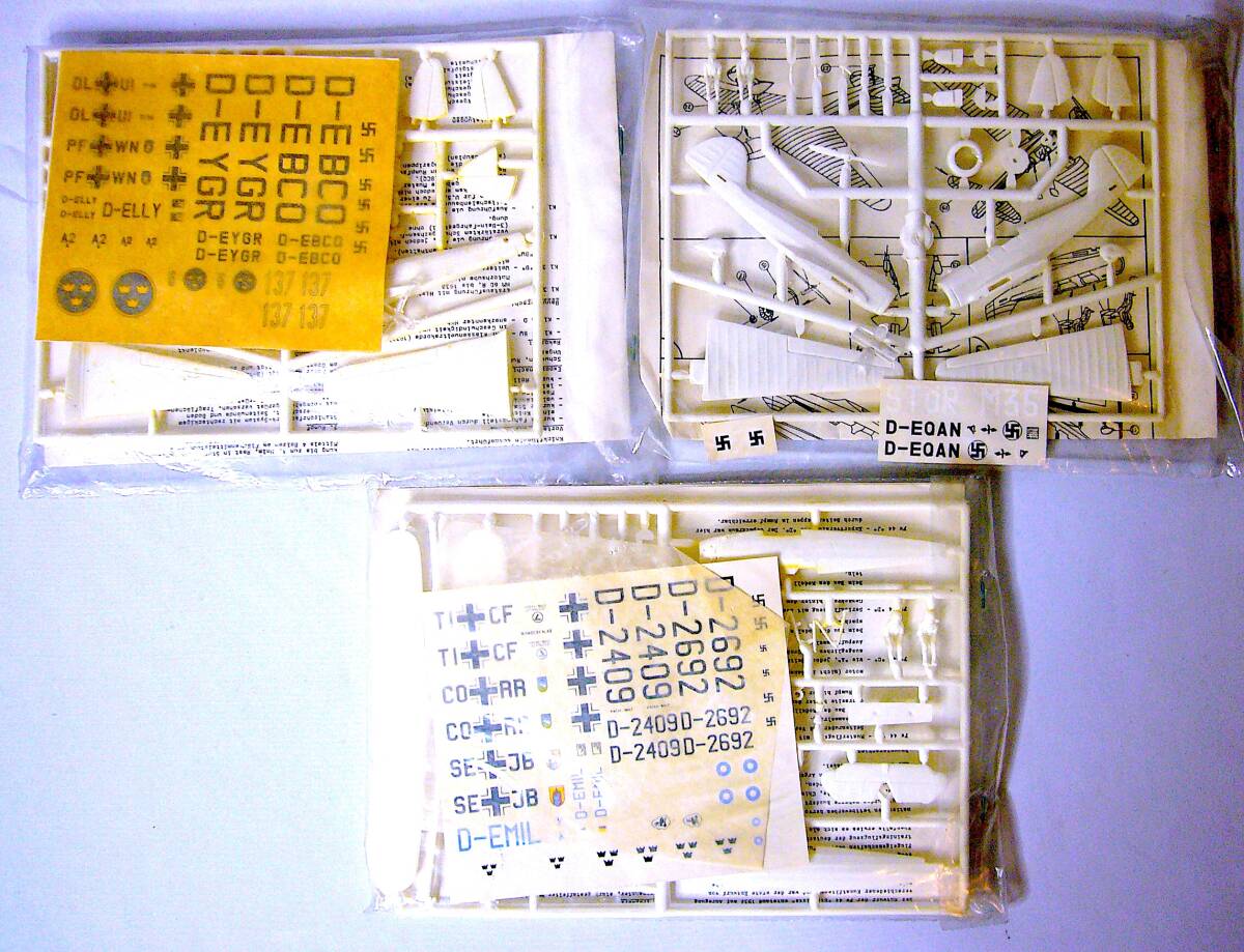 フーマモデル 1/72 クレム Kl 35 / メッサーシュミット M35b / フォッケウルフ Fw 44 プラモデル 3個まとめ売り 未開封 未使用 稀少_画像2