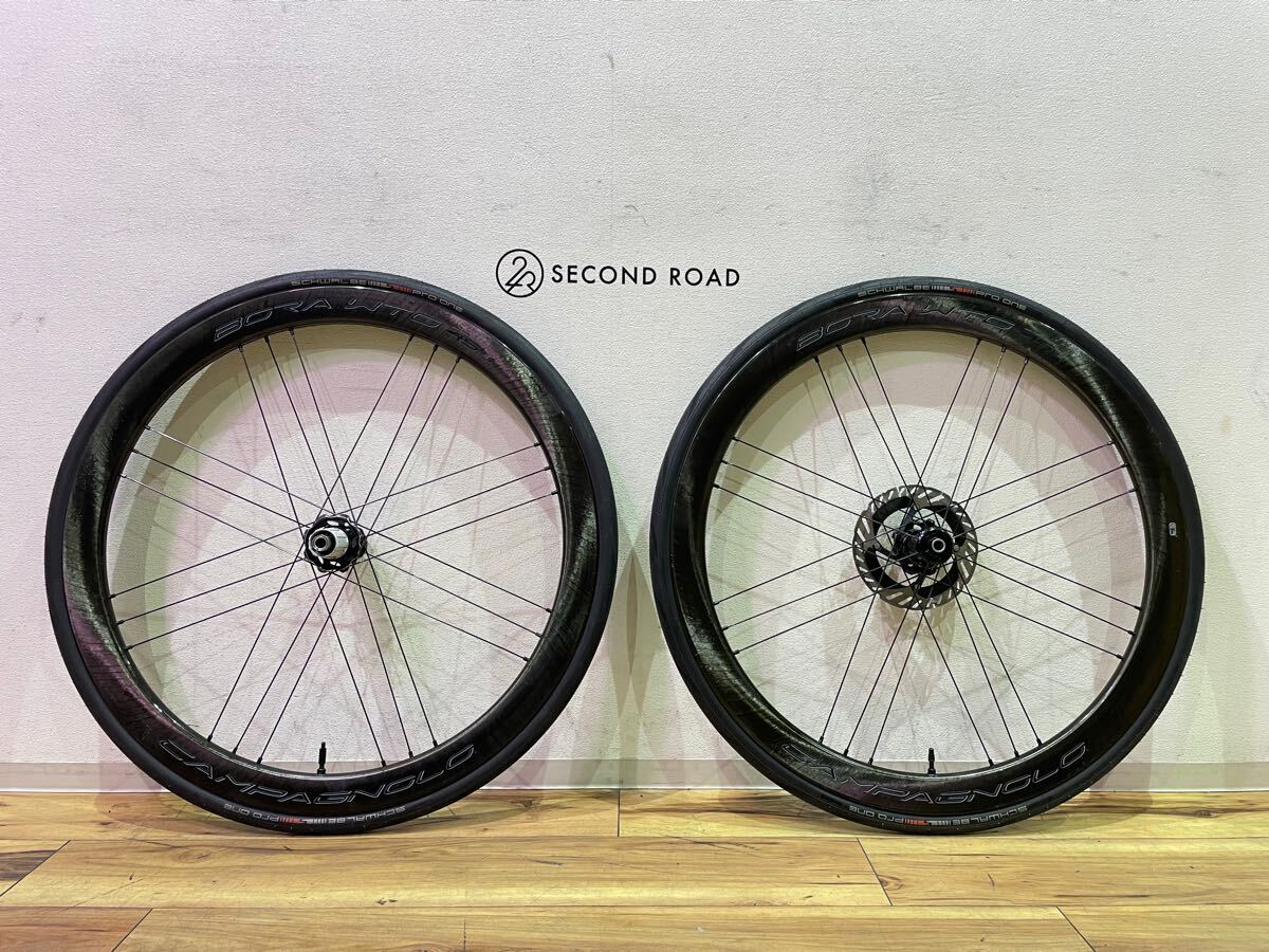 ■美品■Campagnolo カンパニョーロ BORA ULTRA WTO 45 DB disc カーボンホイール チューブレス シマノ 11/12s ロードバイク パーツ P2050