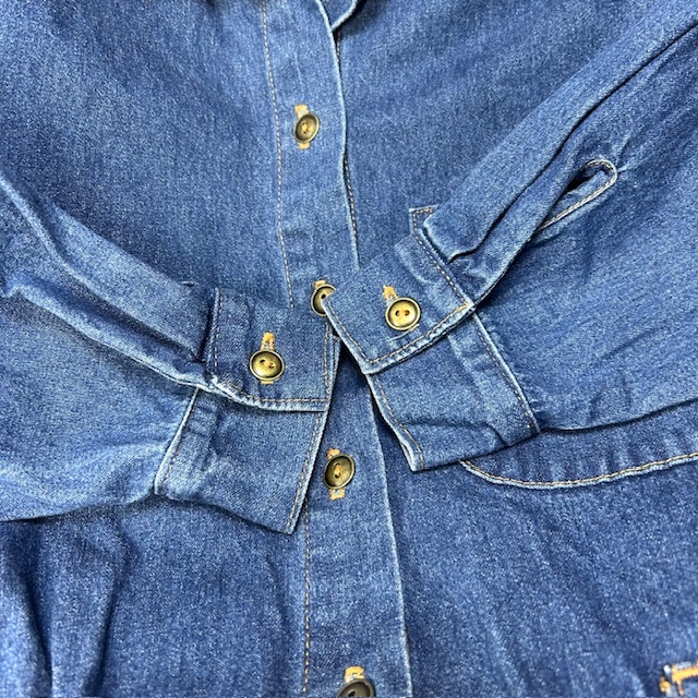 USA古着 80s～90s USA製 HANG TEN ロング丈 デニムワンピース コート 9/10 オールド ヴィンテージ ハンテン マキシ丈 秋冬春 ★258_画像9