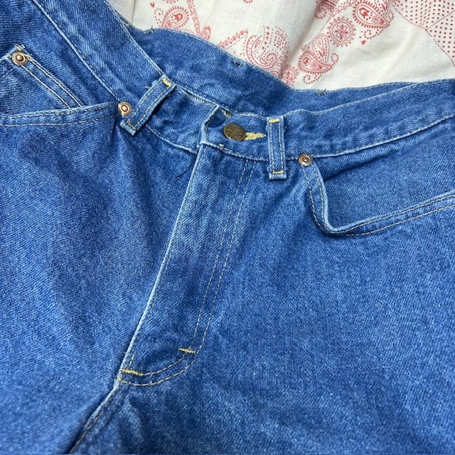 USA古著 80s～90s USA制 Lee RIDERS デニムパンツ 31 青インディゴ オールド ヴィンテージ リー アメリカ古著 S～M ユニチケスタンプ ●255