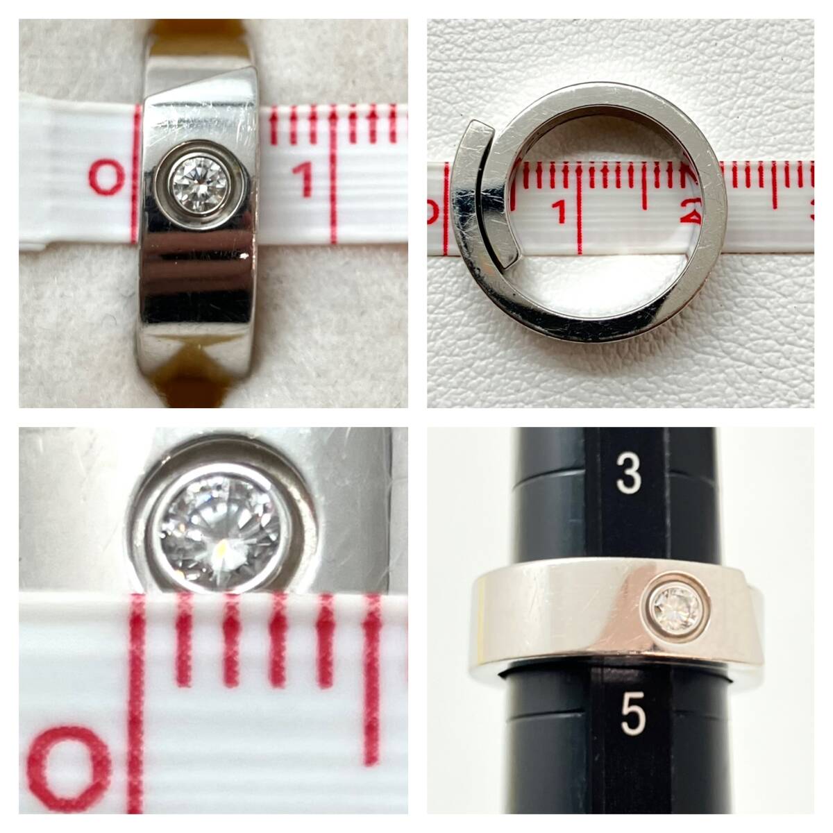  Cartier |Cartier| Anniversary |K18WG| diamond есть кольцо | размер 4 номер |10.6g