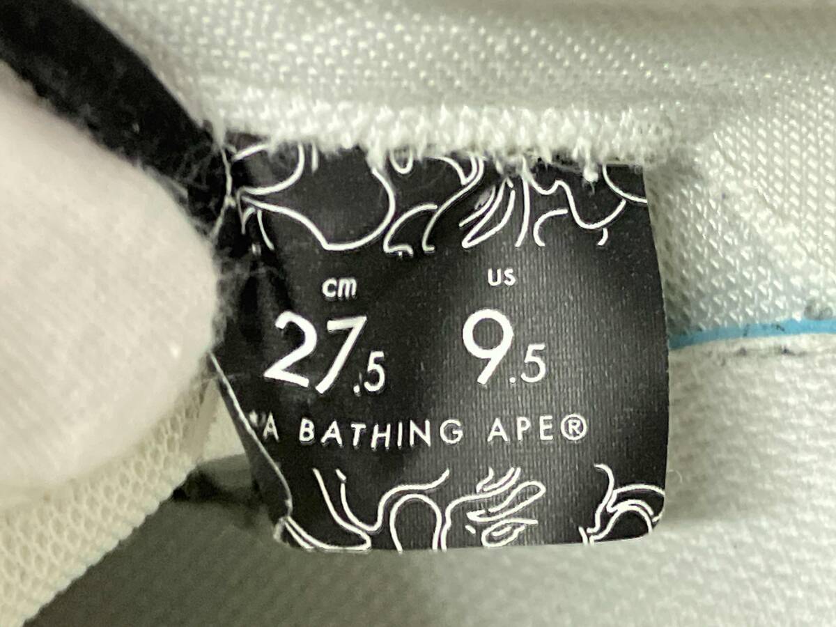 A BATHING APE PATCHED BAPE STA LOW スニーカー メンズ 27.5cm US9.5 ホワイト×ブラック 箱あり