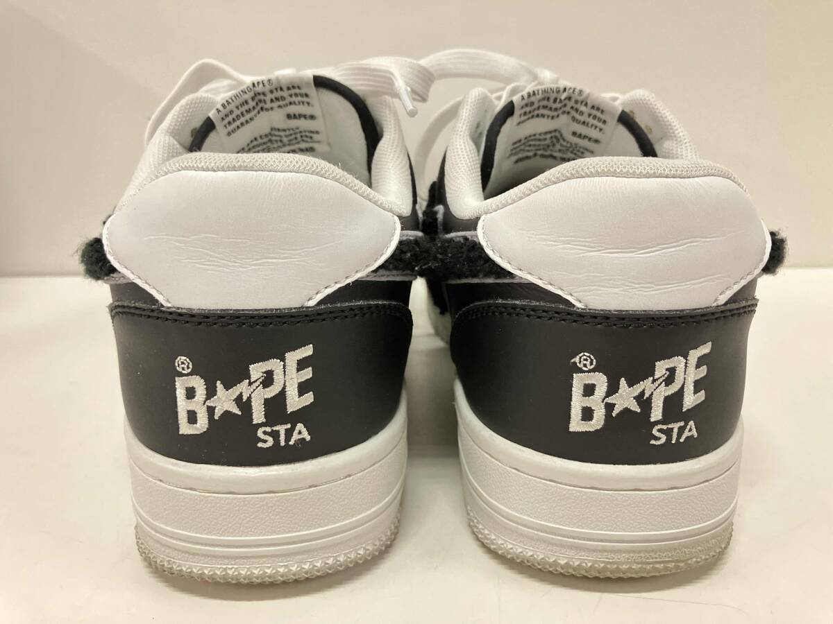 A BATHING APE PATCHED BAPE STA LOW スニーカー メンズ 27.5cm US9.5 ホワイト×ブラック 箱あり
