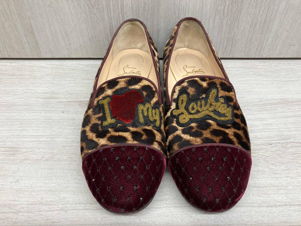 Christian Louboutin パンプス サイズ38 1/2 ハラコ レオパード
