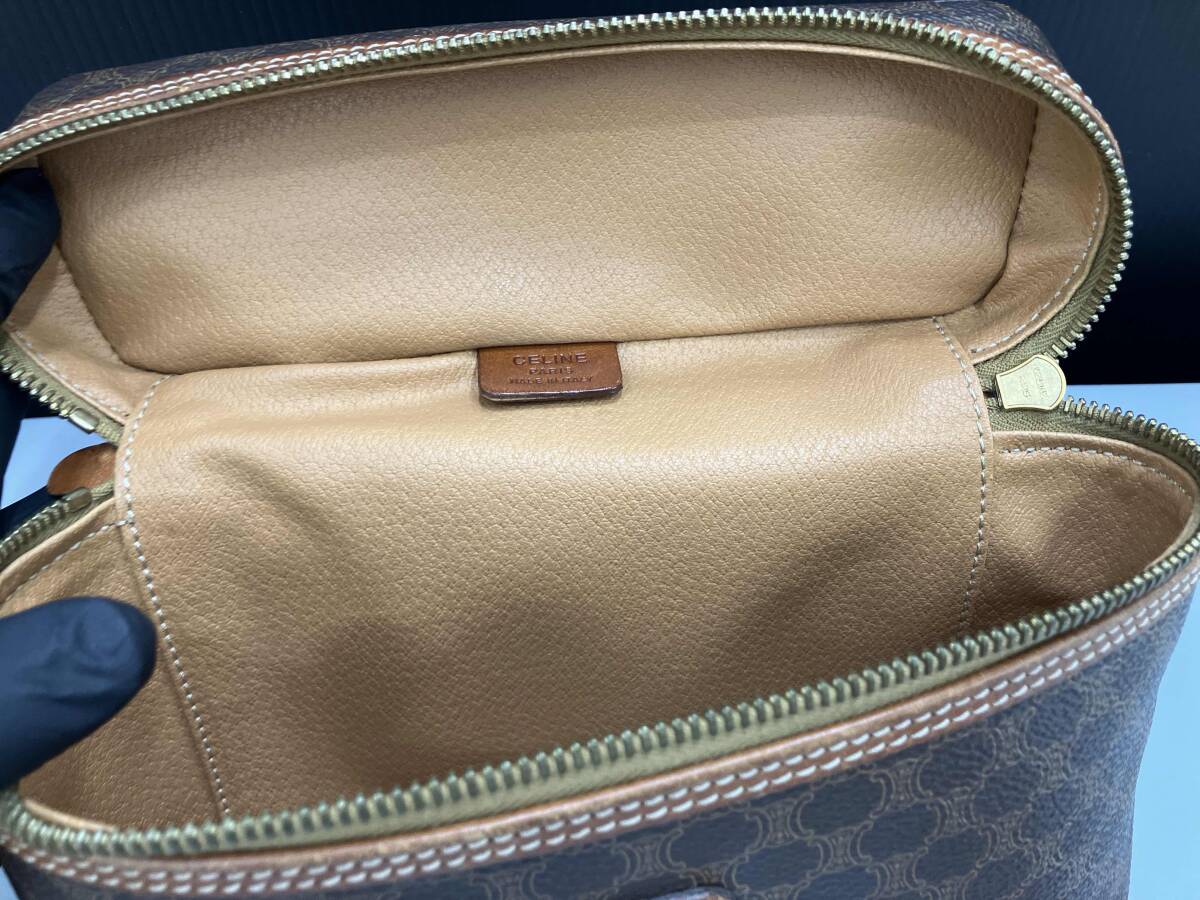 CELINE セリーヌ バニティバッグ　セカンドバッグ　ポーチ　マカダム　ゴールド金具