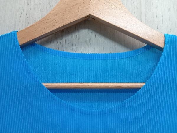 PLEATS PLEASE ブルー サイズ3 半袖シャツ ブラウス プリーツプリーズ 春夏_画像3