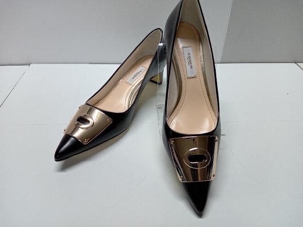 COACH Q4015 パンプス ブラック サイズ36.5M ゴールド金具 ヒール高さ:約4.5cm