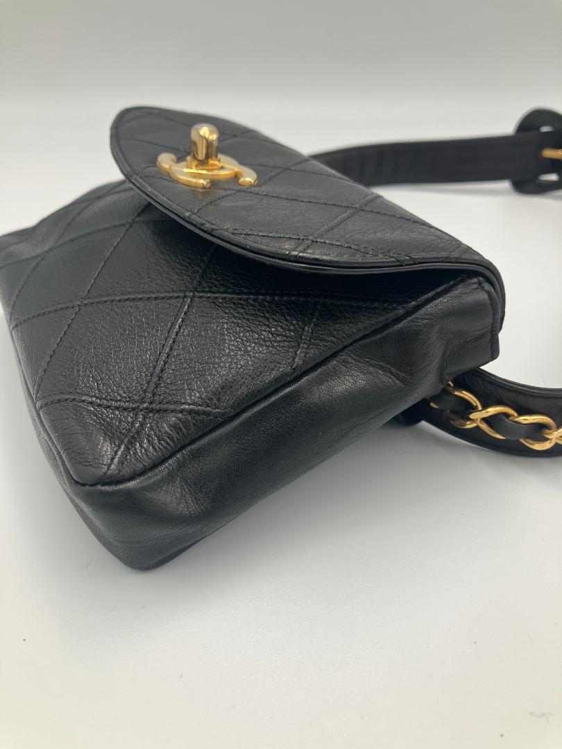 CHANEL W стежок Bicolore здесь Mark Turn блокировка сумка-пояс 