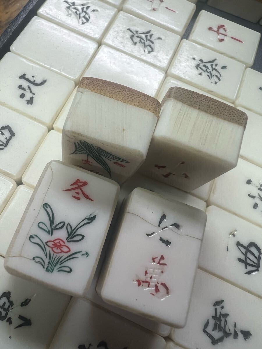 021289E)昭和時代の麻雀牌 年代物 昭和レトロ レトロ 当時物 021289E)昭和時代の麻雀牌 年代物 昭和レトロ レトロ 当時物