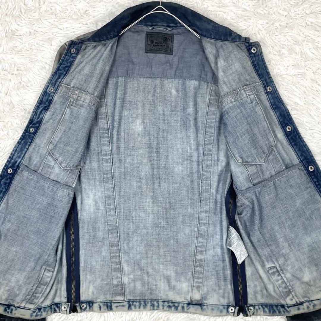 美品/DIESEL ディーゼル デニムジャケット ユーズド加工