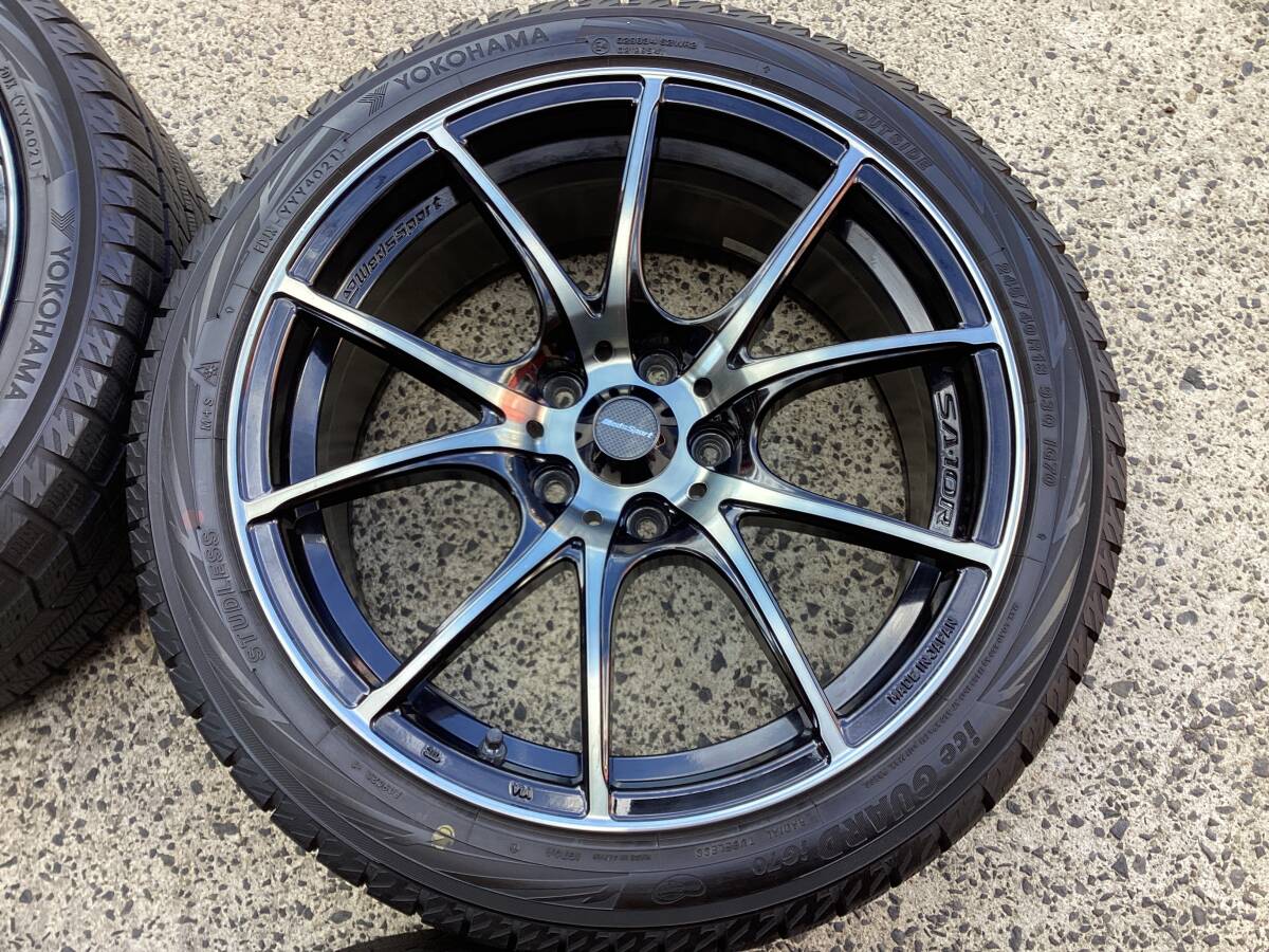 M8123 Weds Sport ウェッズスポーツ 18インチ 8.5J +45 114.3/5H＆245/40R18 バリ山 スタッドレス 4本