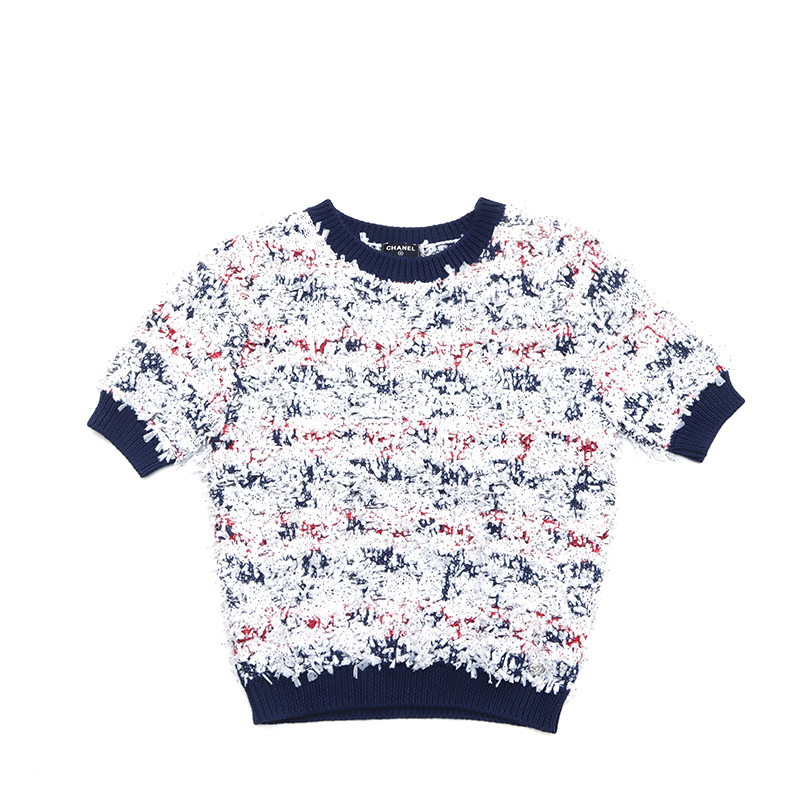 シャネル CHANEL セットアップ ファンシー サイズ34 コットン ニット　カット リボン コットン マルチカラー