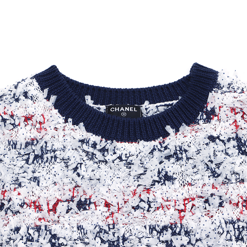 シャネル CHANEL セットアップ ファンシー サイズ34 コットン ニット　カット リボン コットン マルチカラー