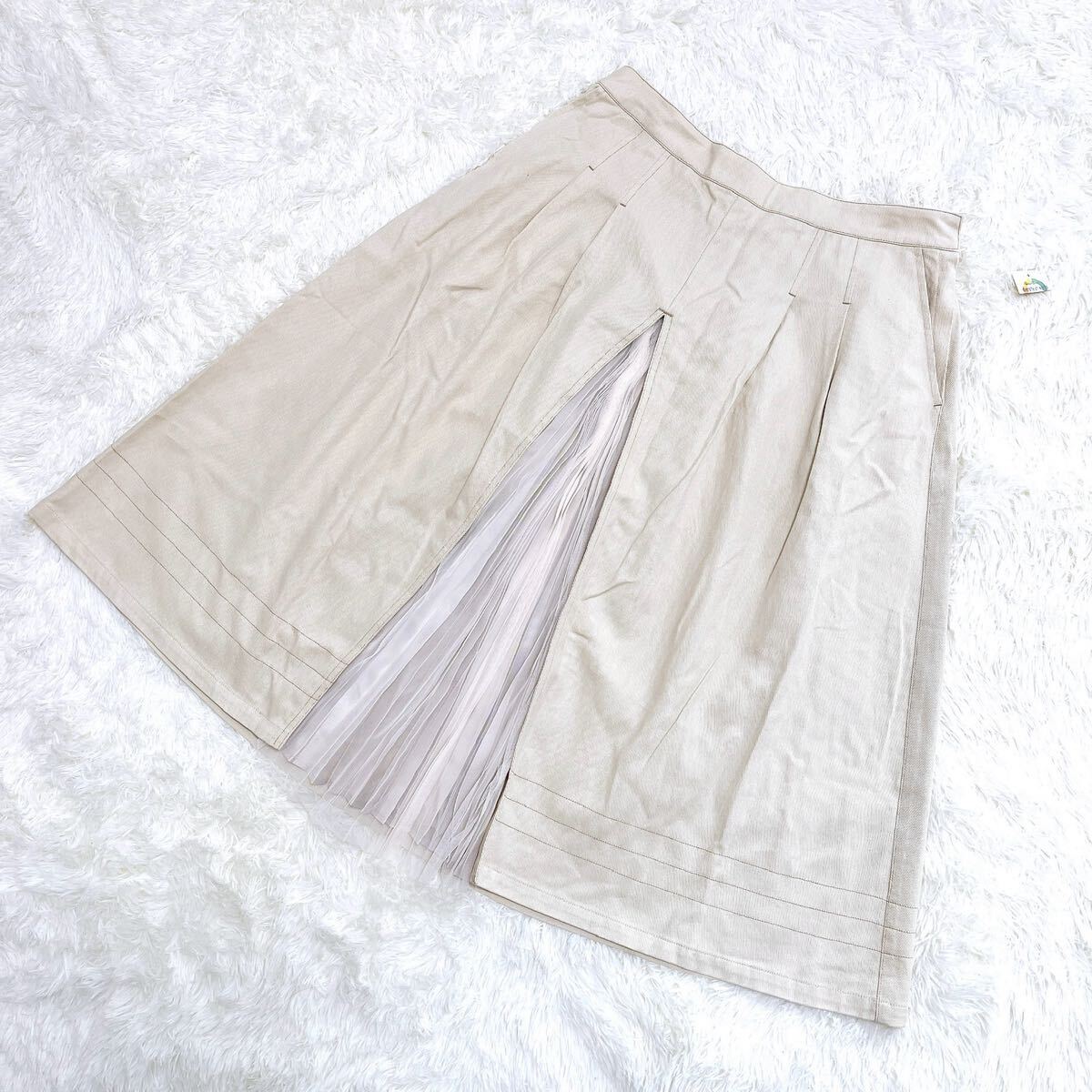 レディース/スカート/ロングスカート/デニムスカート/チュール/プリーツ/ドッキング/白デニム/白/4L/3L/2XL/3XL/大きいサイズ/新品