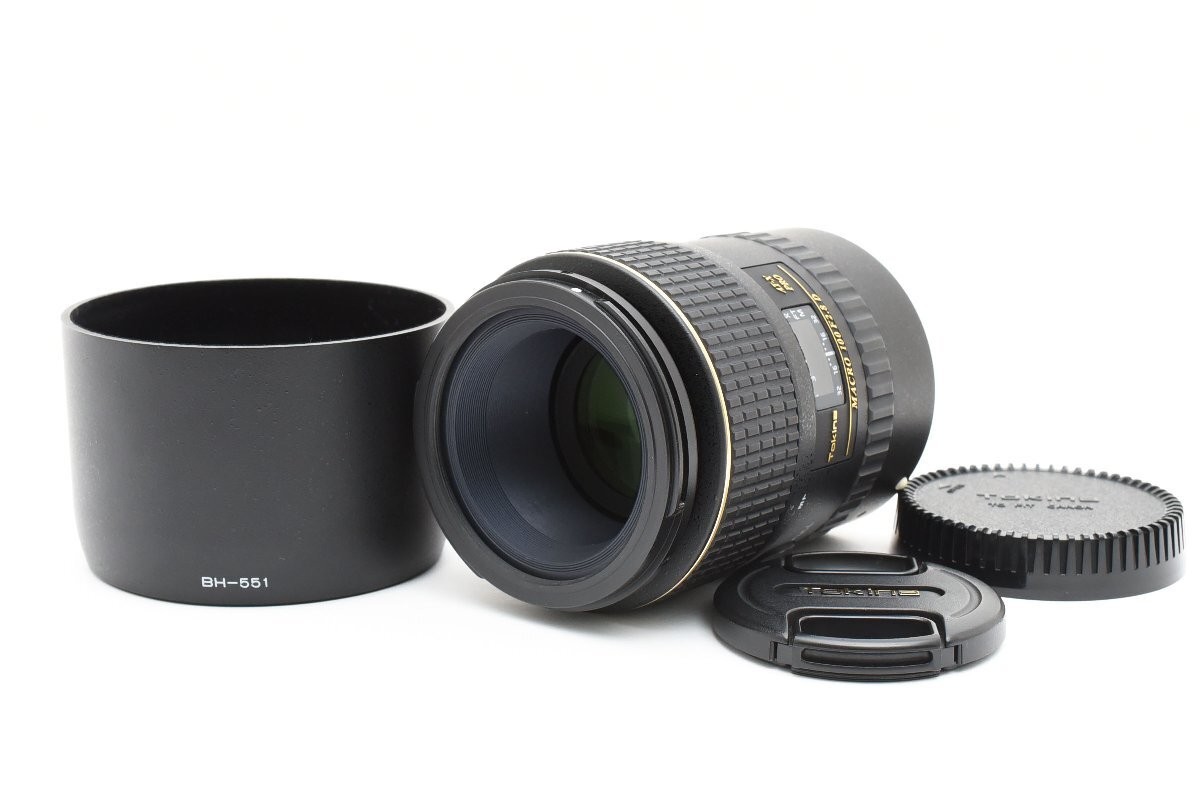 Tokina AT-X PRO 100mm f/2.8 D MACRO macro Canon крепление [ текущее состояние товар * прекрасный товар ] линзы с капюшоном . полный размер соответствует 