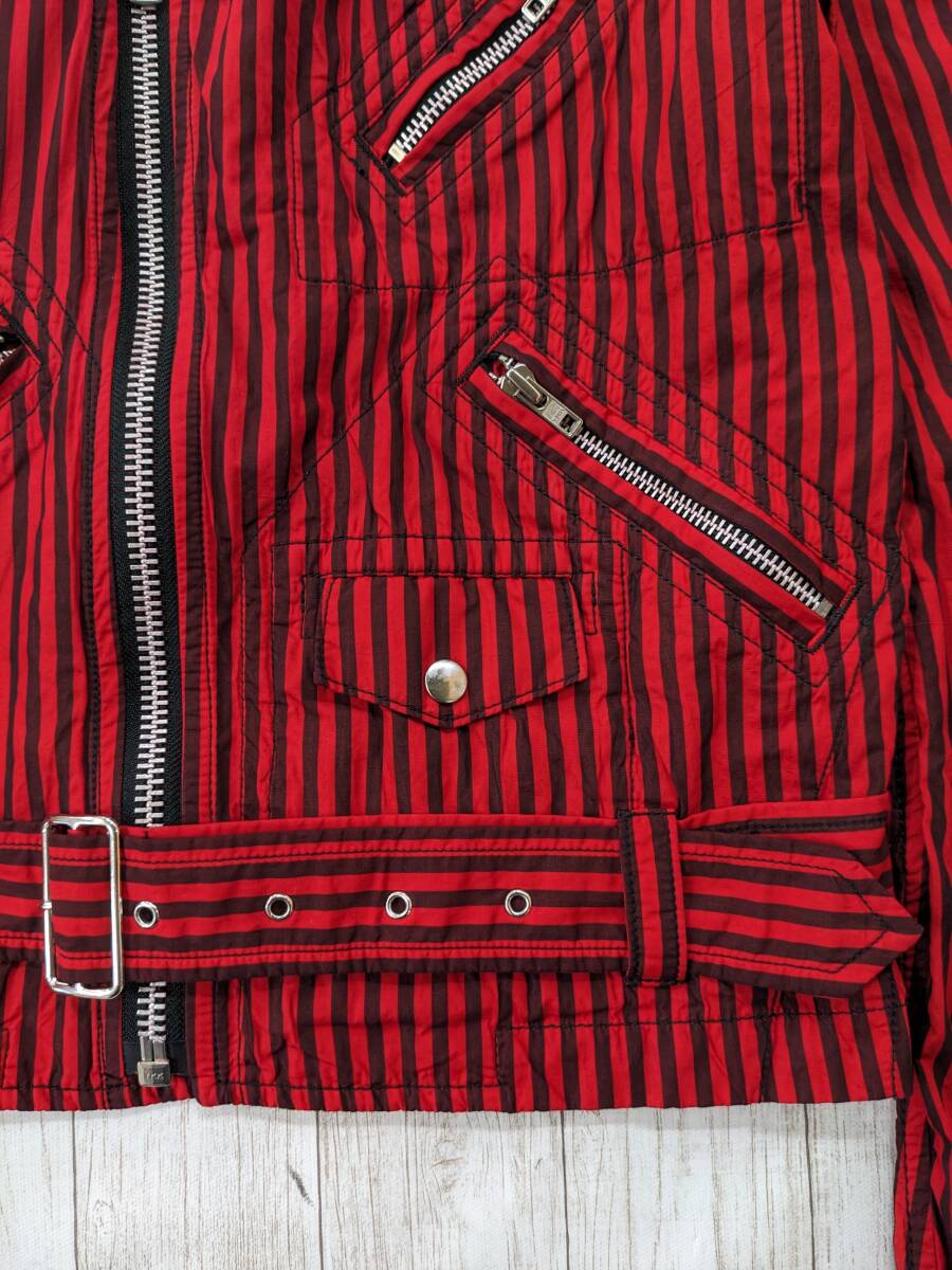 COMME des GARCONS SHIRT/コムデギャルソンシャツ/Stripe Double Riders Jacket/ダブルライダース/マルチポケット/フランス製