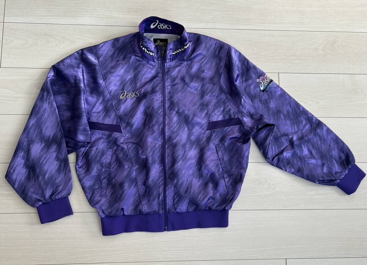 ★90s オールド asics アシックス ウィンドブレーカージャケット Lサイズ XGW507 里地メッシュ★