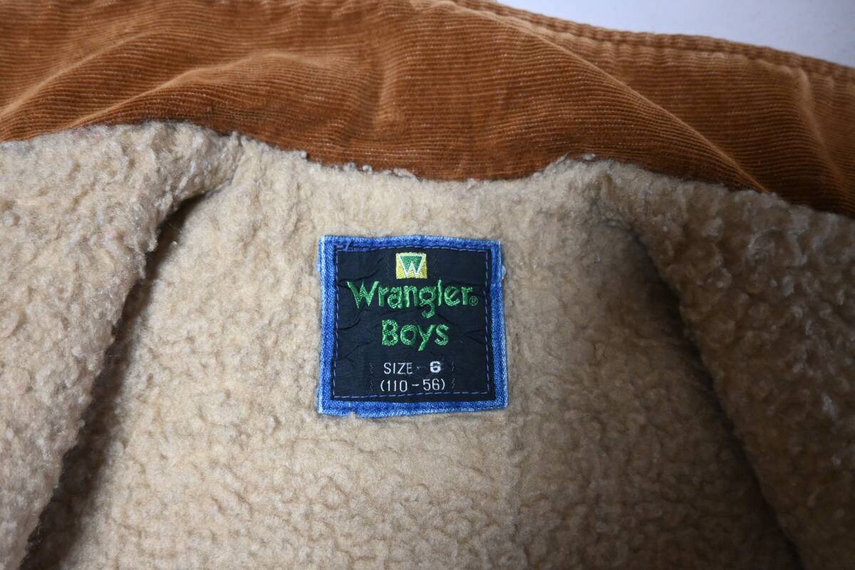【キッズ】Wrangler Boys ラングラー Gジャン ボア里地 80s90s ビンテージ デニムジャケット