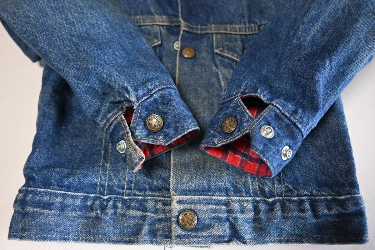 【キッズ】80s OshKosh オシュコシュ Gジャン 里地チェック USA制 ビンテージ OSHKOSH B'gosh デニムジャケット size4