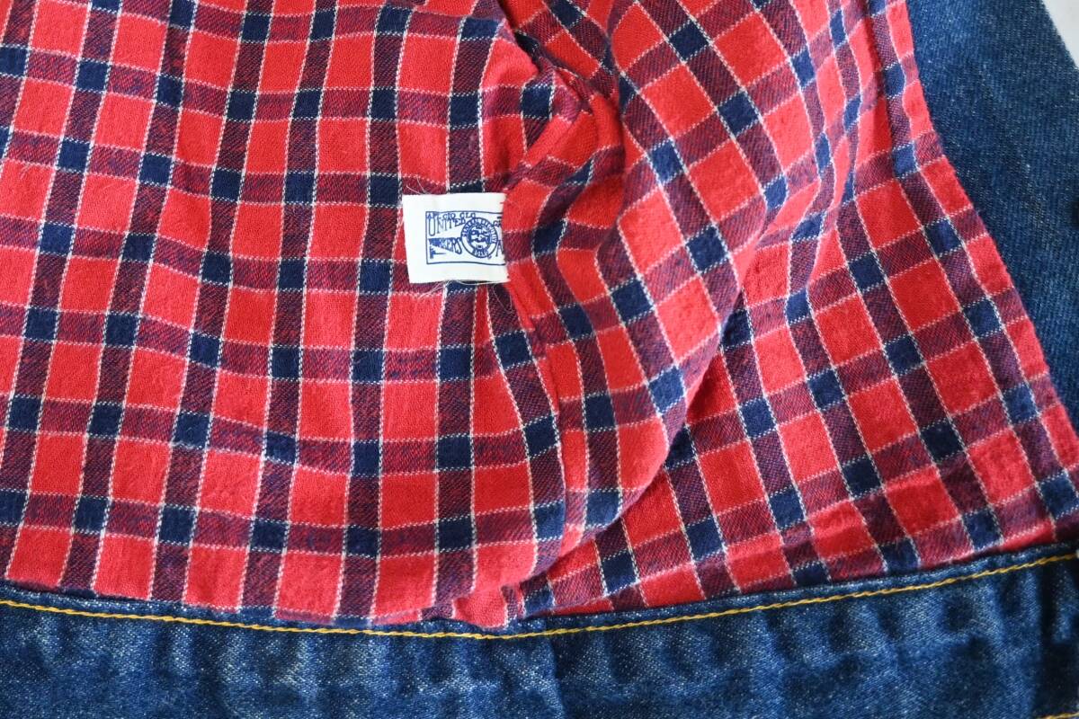 [ Kids ]80s OshKosh Oshkosh G Jean подкладка проверка USA производства Vintage OSHKOSH B'gosh Denim жакет size4