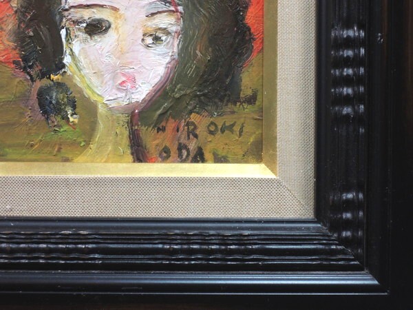 真作/織田廣喜/「少女」/油彩/0号/額装品/直筆サイン入り/裏書 真作/織田廣喜/「少女」/油彩/0号/額装品/直筆サイン入り/裏書