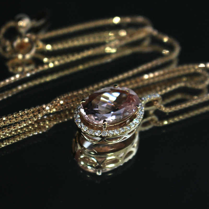 K18PG モルガナイトネックレス 5.37ct ダイヤモンド 0.28ct 18金 K18PG モルガナイトネックレス 5.37ct ダイヤモンド 0.28ct 18金