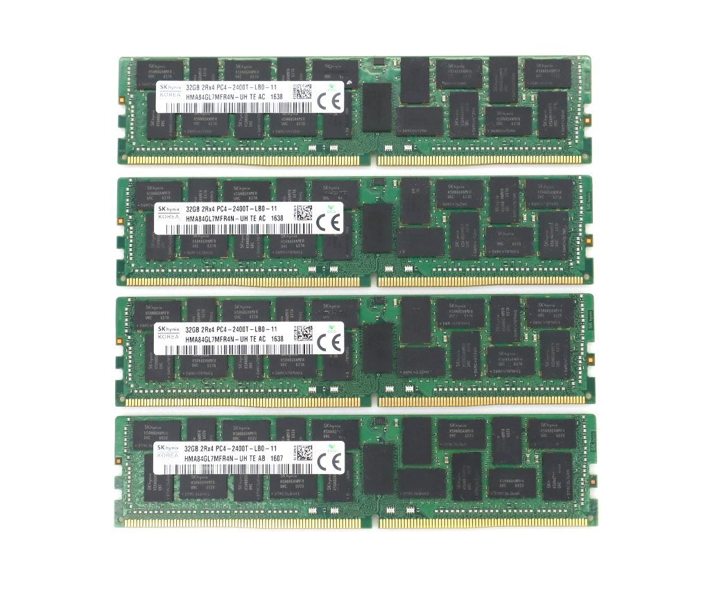 ◇SK hynix 32GBx4枚セット 128GB分 PC4-2400T-L DDR4 ECC LRDIMM 2Rx4 動(dòng)作確認(rèn)済