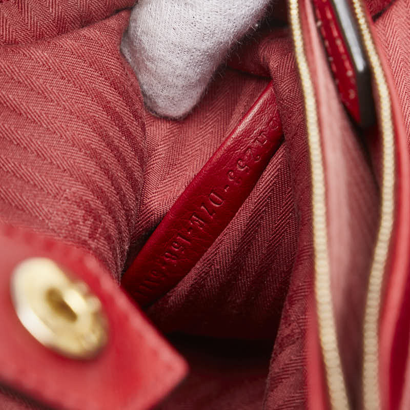 フェンディ プチ トゥージュール ハンドバッグ ショルダーバッグ 2WAY 8BH253 レッド レザー レディース FENDI 【中古】