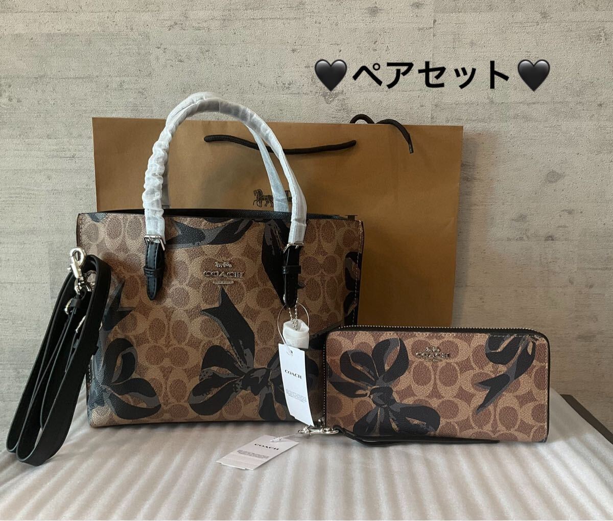 新品 COACH モリープリント リボントート CZ767
