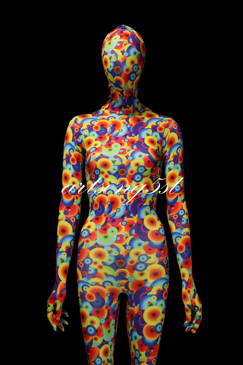 ☆ 男性サイズ・カラフルサークル全身タイツ ☆ ZENTAI ☆ 男性サイズ・カラフルサークル全身タイツ ☆ ZENTAI