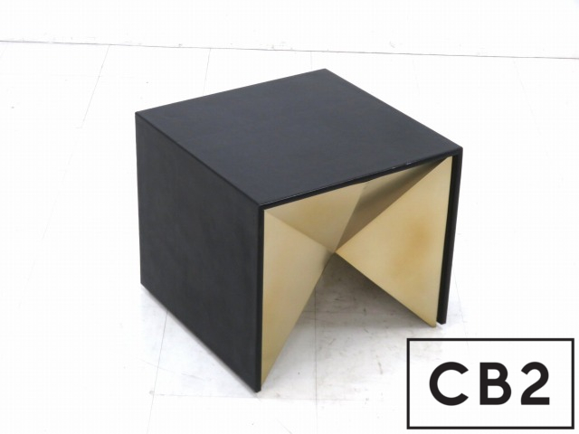 ★展示品★Crate＆Barrel★クレイト＆バレル★CB2★レニークラヴィッツ★本革★真鍮★サイドテーブル★コーヒーテーブル検コンランシボネ