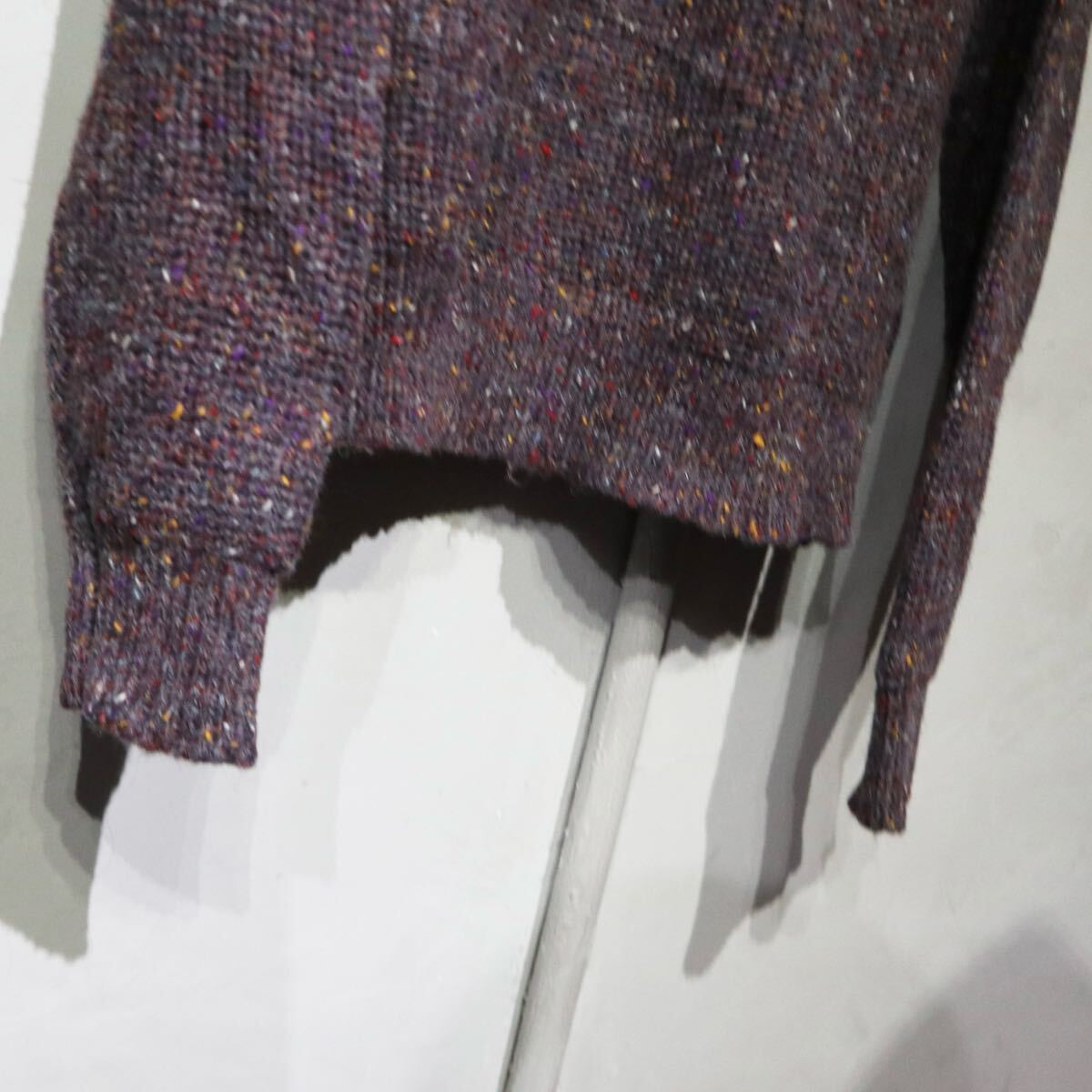 【即決】80s THE MEN'S STORE ネップ カラーネックセーター ニット パープル 紫 古着 XL_画像5