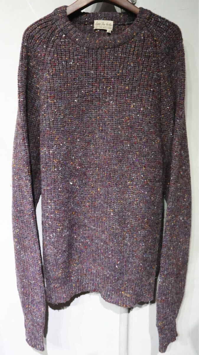 【即決】80s THE MEN'S STORE ネップ カラーネックセーター ニット パープル 紫 古着 XL_画像2