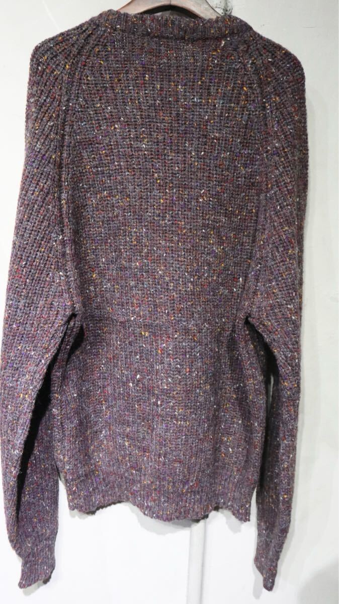 【即決】80s THE MEN'S STORE ネップ カラーネックセーター ニット パープル 紫 古着 XL_画像3