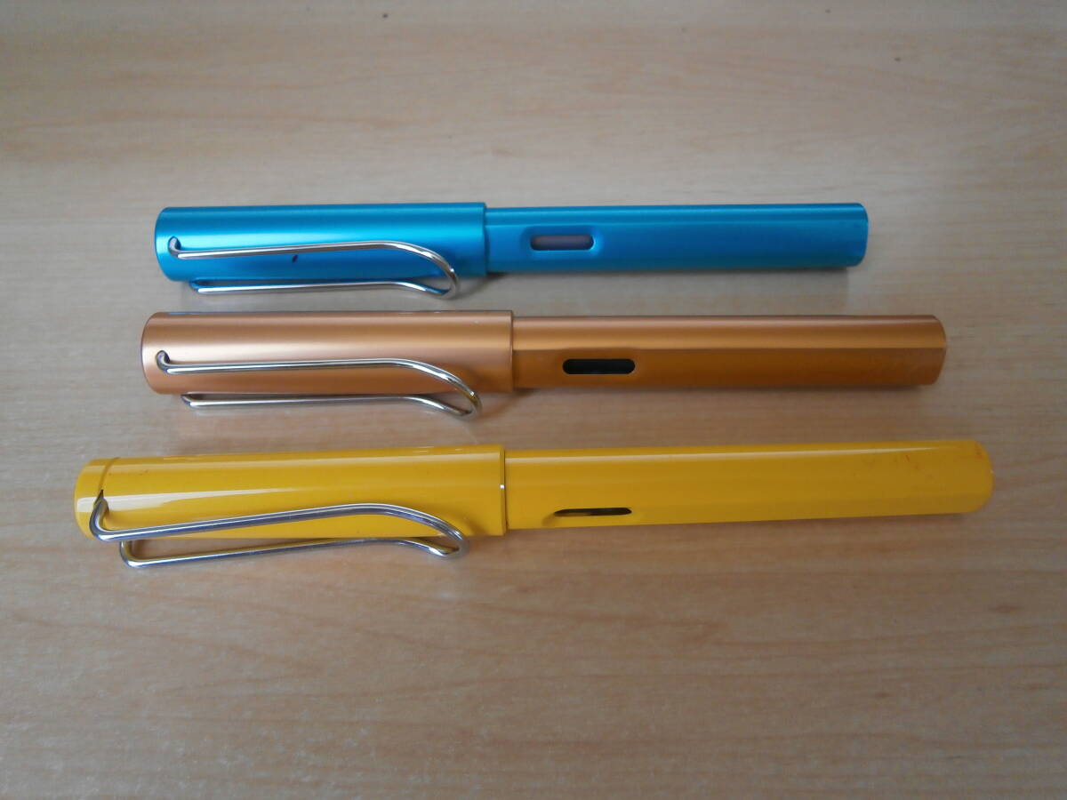LAMY?ラミー萬(wàn)年筆使用品3本とスペアインク＜未使用＞黒3個(gè)、青2個(gè)