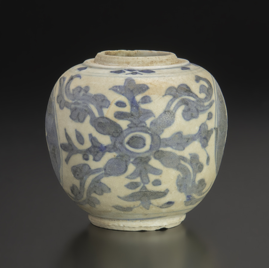 明 青花兎紋小罐 古染付 茶入 茶道具 中国 古美術_画像2