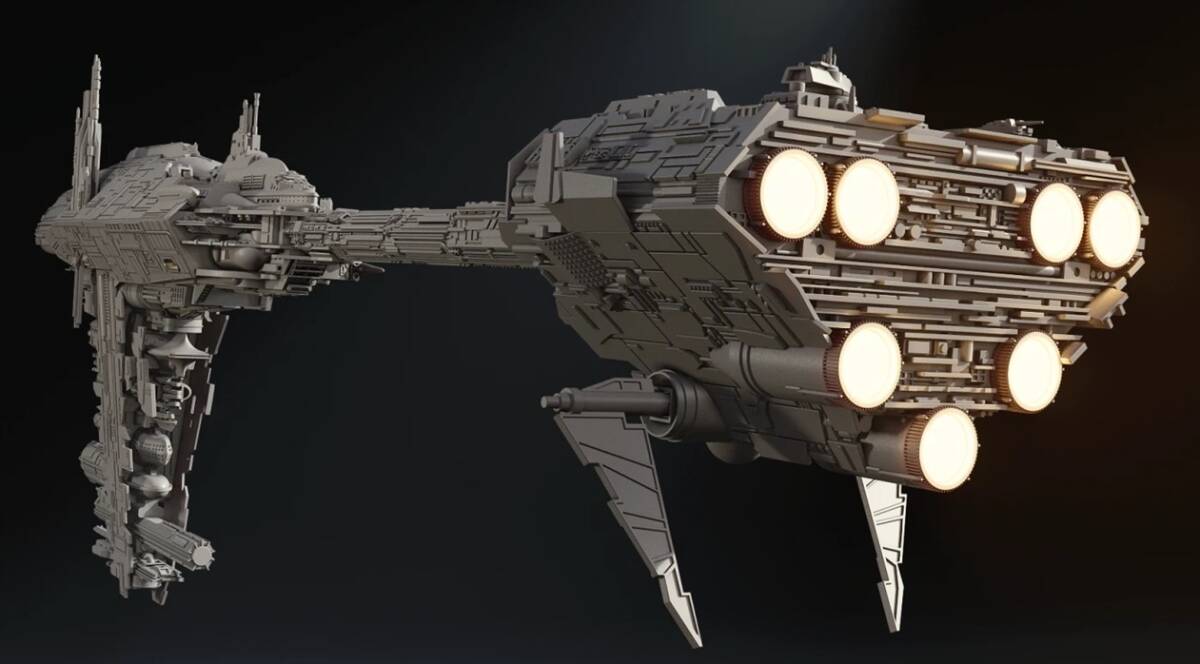 1/1000 ネビュロンB エスコート・フリゲート 反乱軍病院船 3D 1/1000 ネビュロンB エスコート・フリゲート 反乱軍病院船 3D